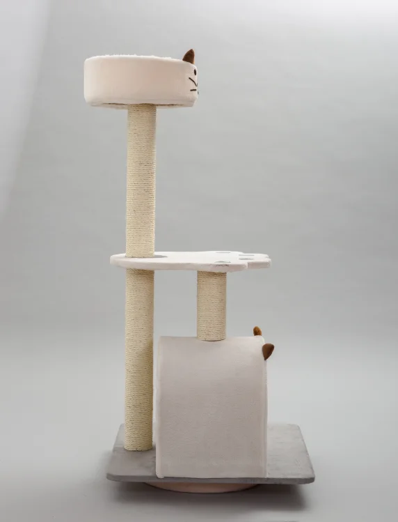 2021 New Design Scratching Posts and Plush Condos Activity Kitten Centre Tower Equipped Cat Tree with Basket