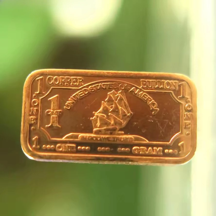 Customized 1 Gram 999 Fine metal copper Bullion Bars