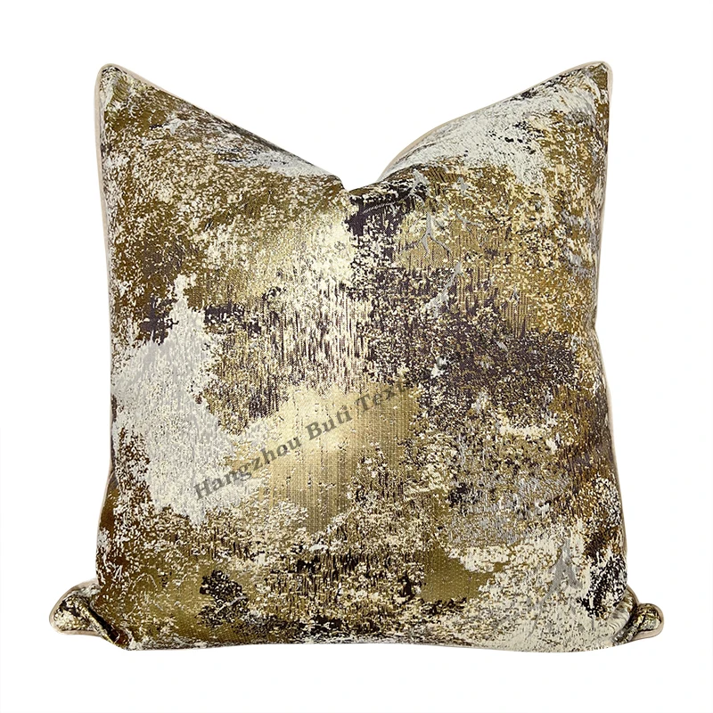 High Quality Square Satin Modern Luxury Jacquard Throw Pillow Cover Cushion Case Decorative Pillowcase for Sofa 18x18
