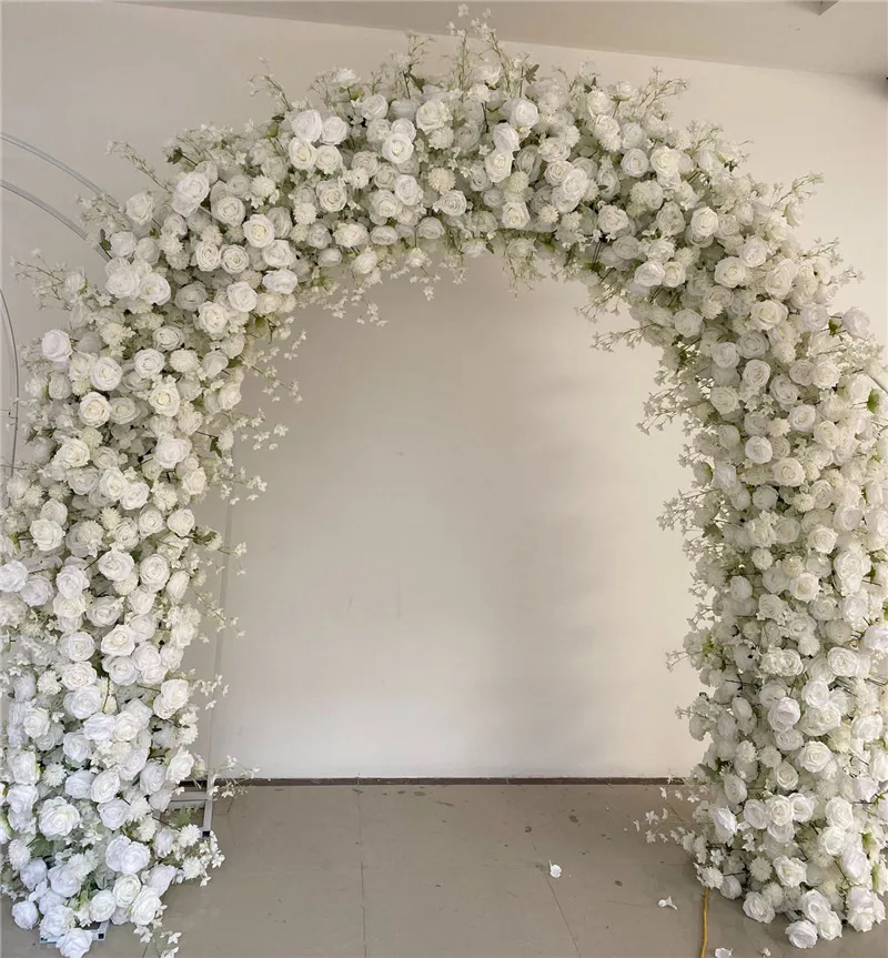 Artificial Customized Luxury Wedding Flower Arch OEM Designed 8ft*8ft Flower Wedding Arch for Background Entrance Decoration