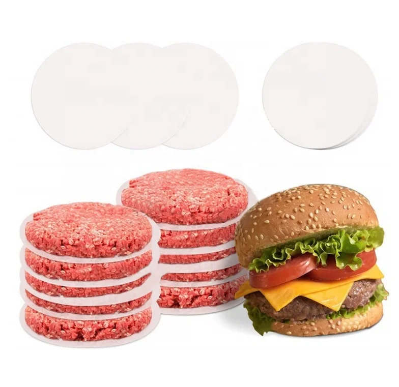 Food Grade Non Stick Freezer Paper Rounds Squares Wax Hamburger Patty Paper Burger waxed paper for burger maker machine