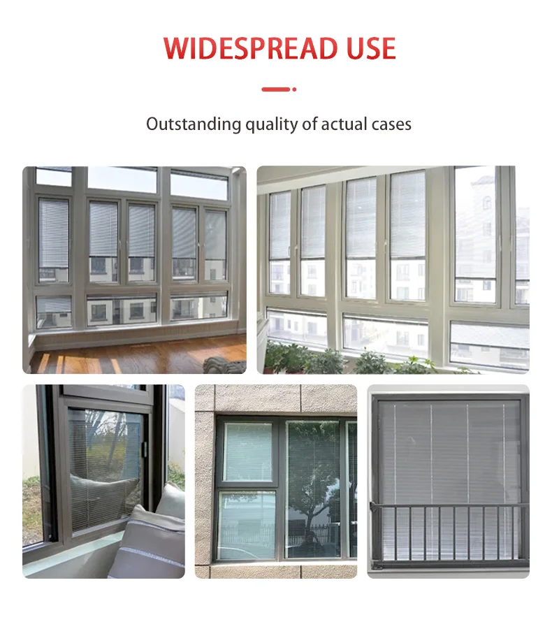 aluminium double glass door with venetian blinds Magnetic Curtain Anti-damage Blinds for windows