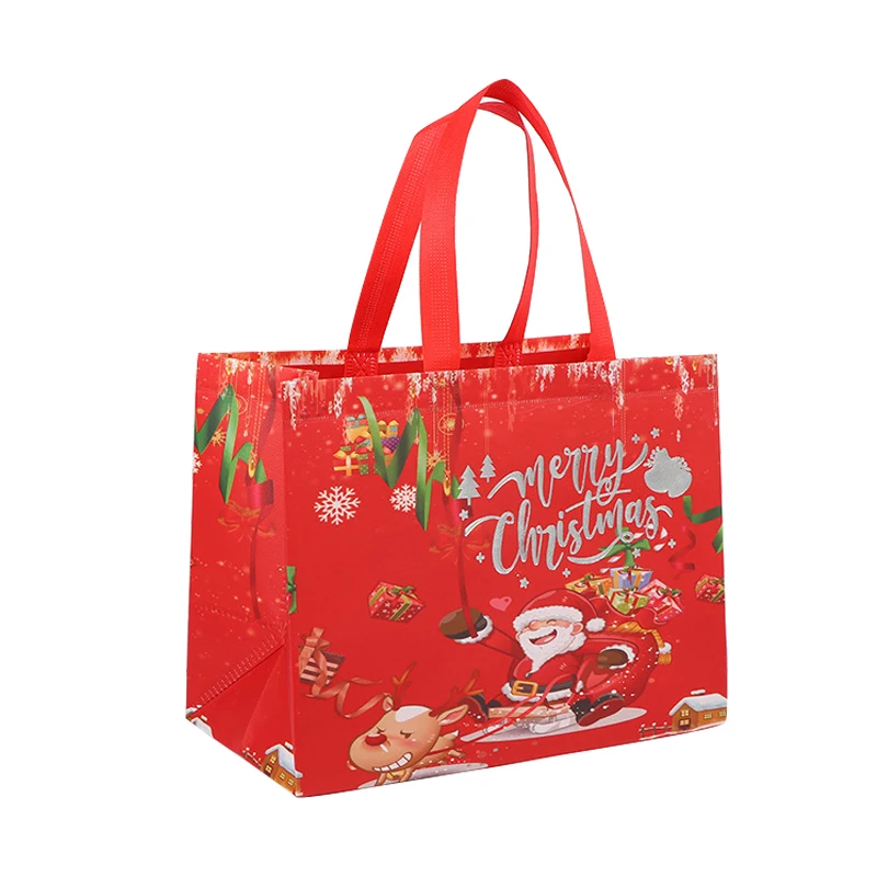 Christmas Non Woven Bag folded environmental protection non-woven shopping bags