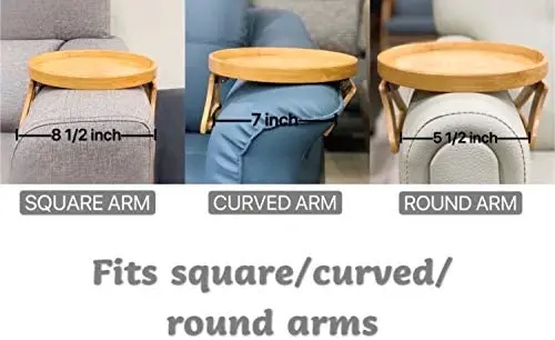 
2021 New Arrivals Modern Side Tables Natural Bamboo Sofa organizer Armrest Clip-On Tray 