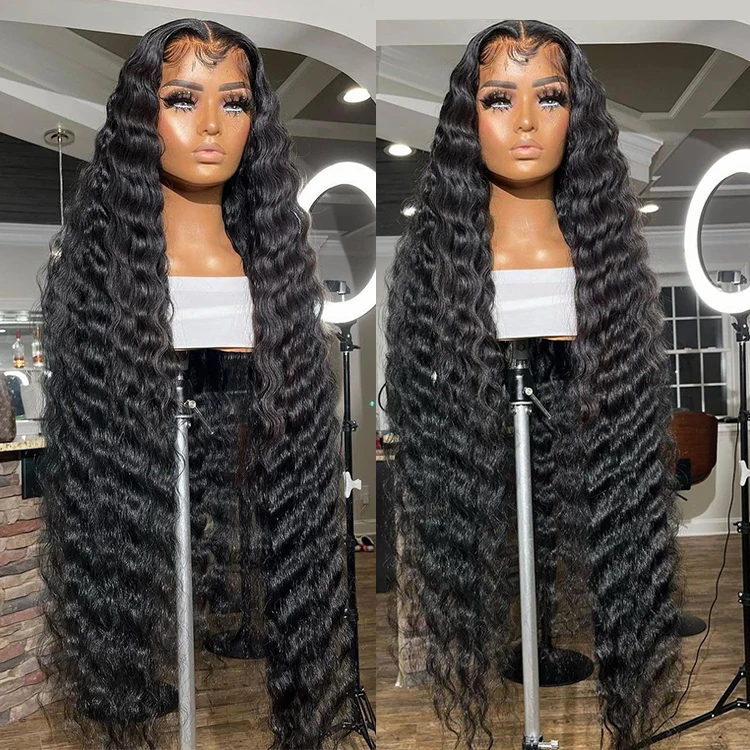 Transparent 13x6 Lace Front Wig With Baby Hair Straight 40 Inch Human Hair Wig Cuticle Aligned Brazilian Virgin Human Hair Wig