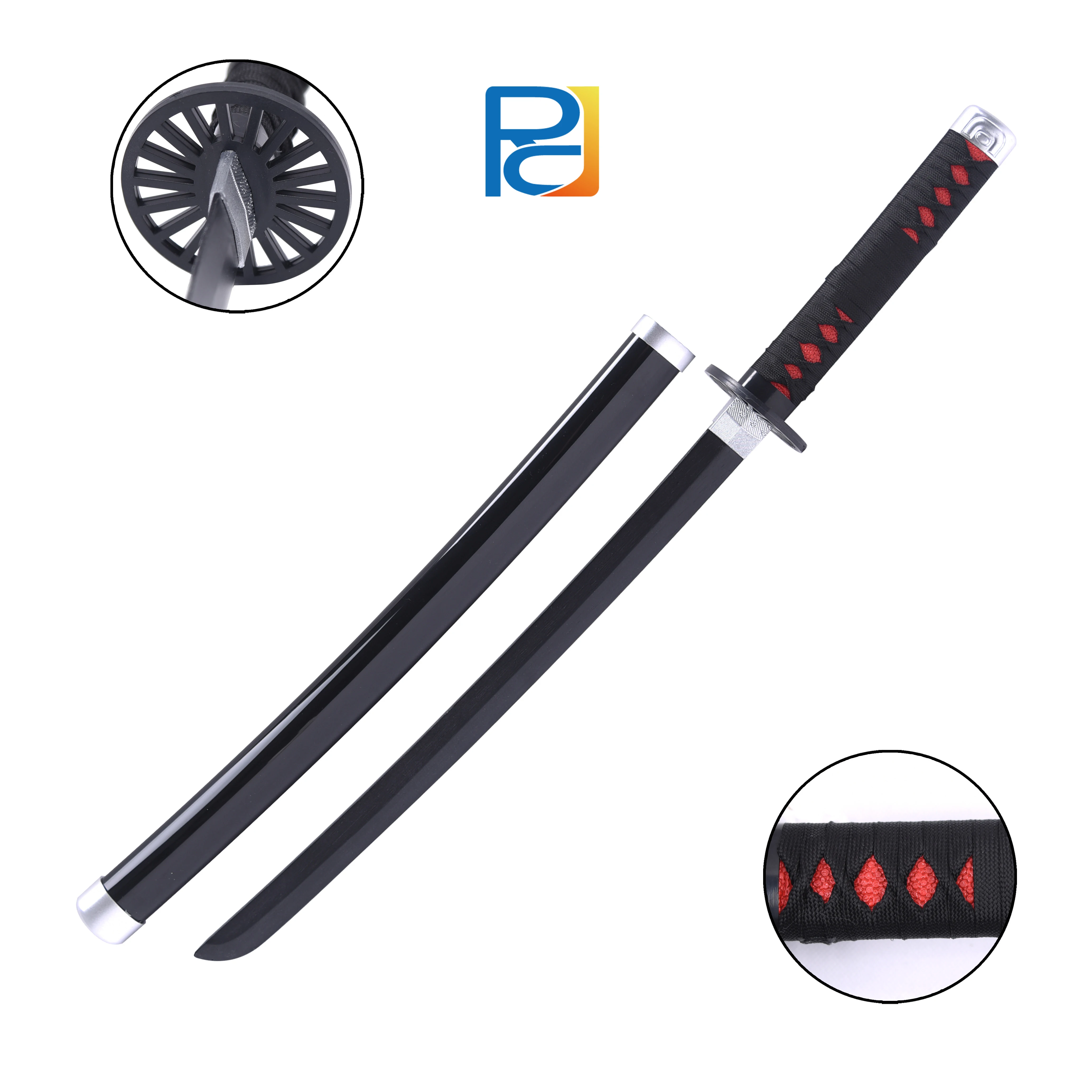 Black 78cm Bamboo Blade Sword Katana Sword Anime Wooden Cosplay Swords For Demon Slayer Kamado Tanjiro