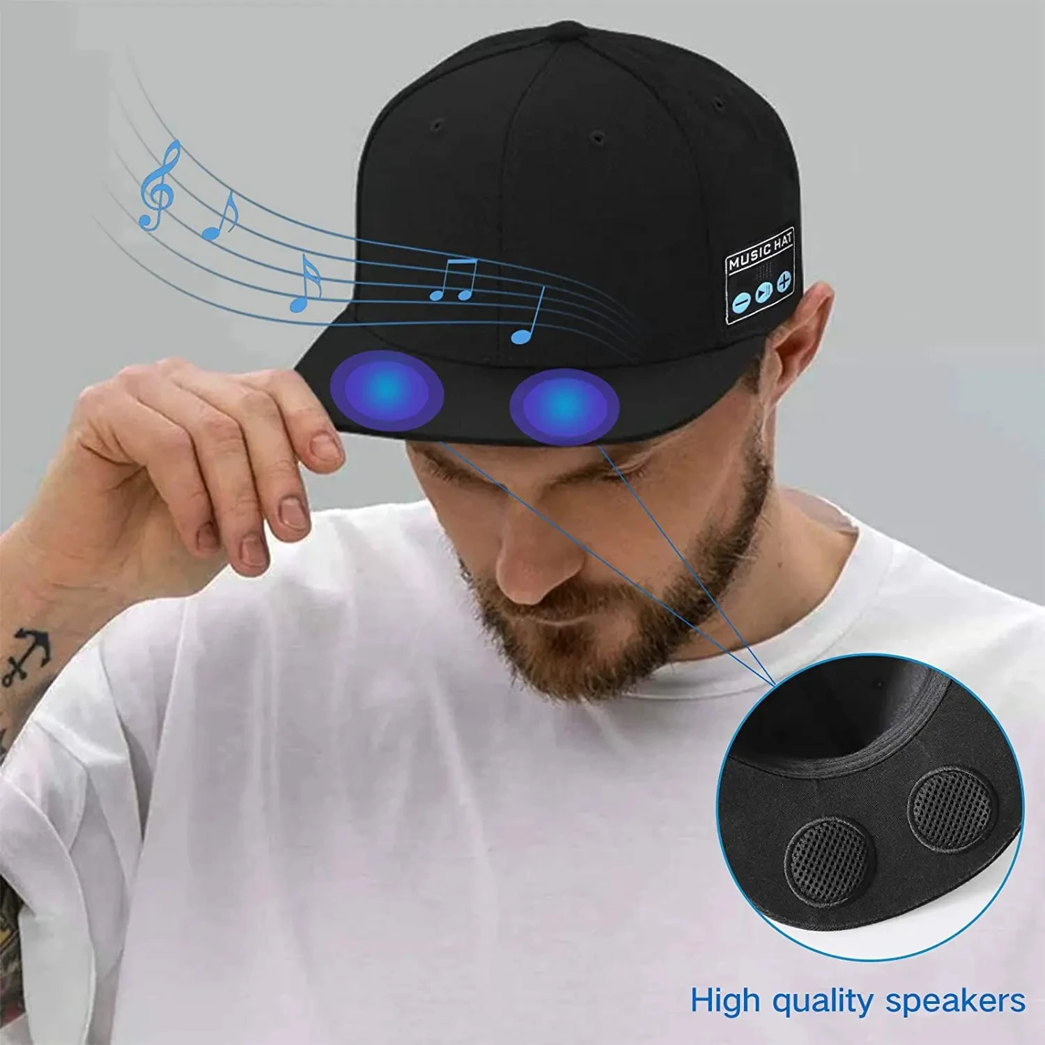New Multifunctional Outdoor Hat With Bluetooth Speakers Detachable Wireless Adjustable Music Baseball Cap Running Sports Gift