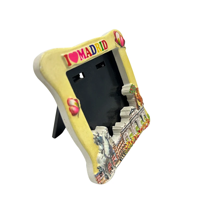 Custom 3d Magnets Engraved Wooden picture frame Photo Fridge Magnet for home decor