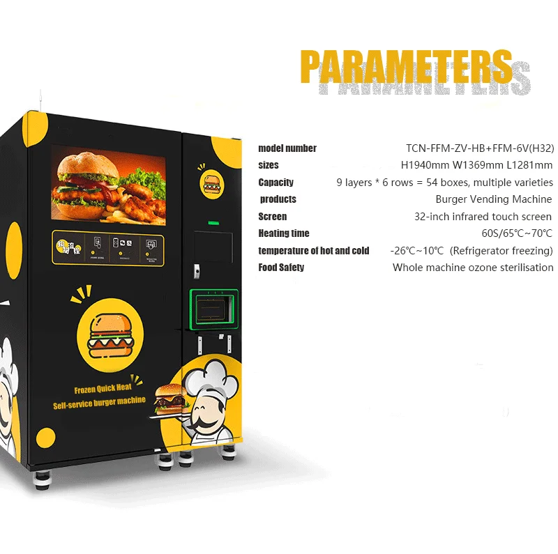 Commercial Hamburger Vending Machine Wholesaler Fully Automatic Hamburger Machine