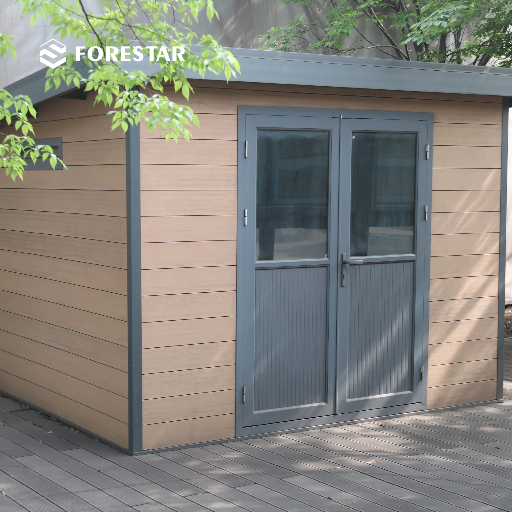 M series NEW Europe Outdoor flat proof wood plastic composite garden shed garden storage shed garden buildings