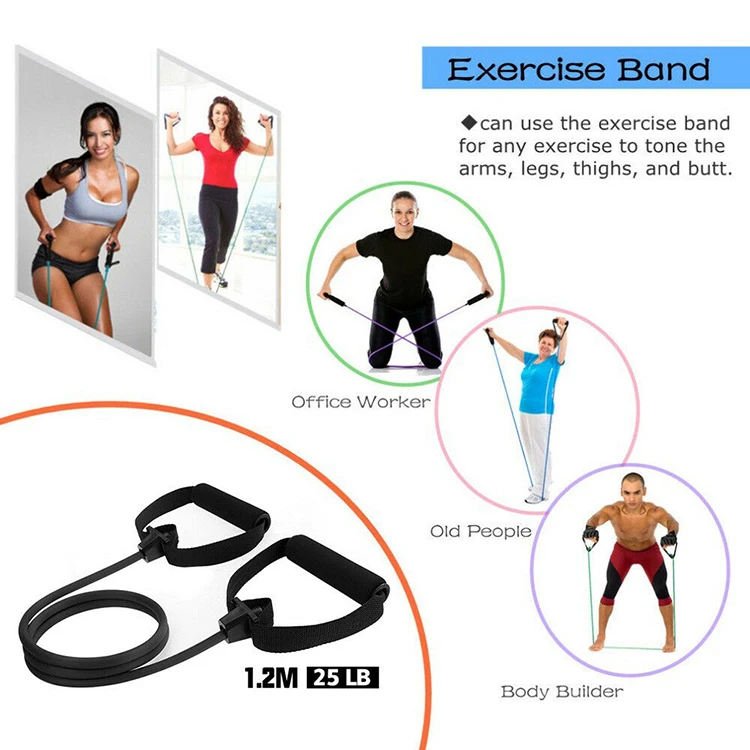 Fitness Exercise Cords Elastic Yoga Training Pull Rope Stretch Resistance Bands