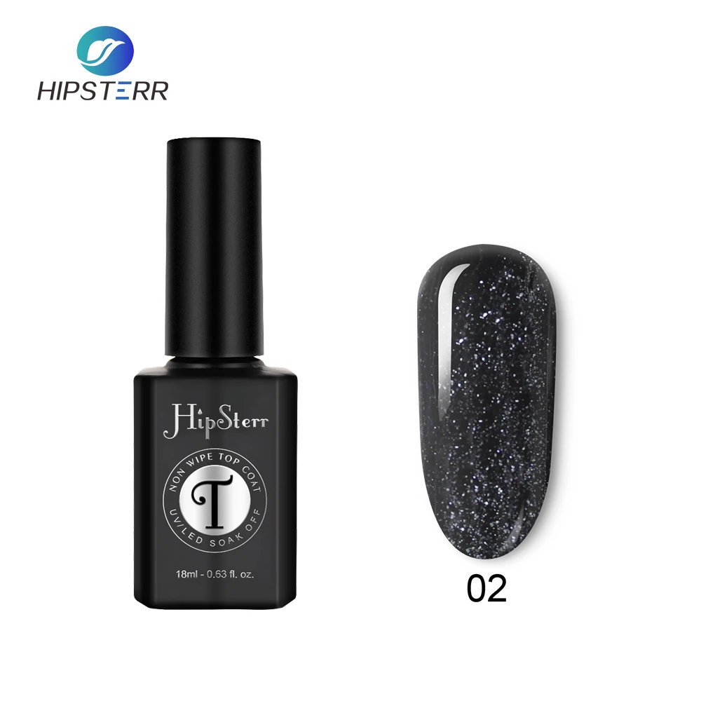 Hipsterr New Coming 18ML Shiny Shimmer Glitter Top Coat UV Gel Polish Nail Art Design