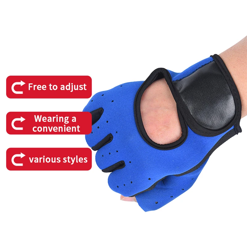 Workout Knuckle Weight Lifting Shorty Fingerless Gloves with Curved Open Back, for Powerlifting, Gym