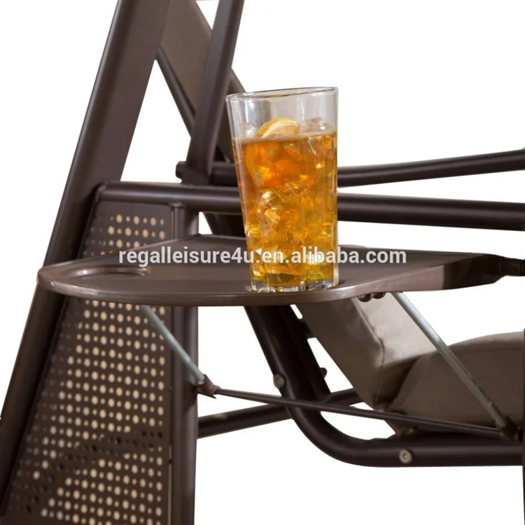 outdoor garden steel 3-seat swing chair