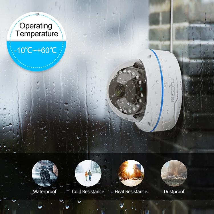 Misecu metal 2.8mm lens 5mp camera ir night vision h.265 poe ip camera dome onviif one way audio