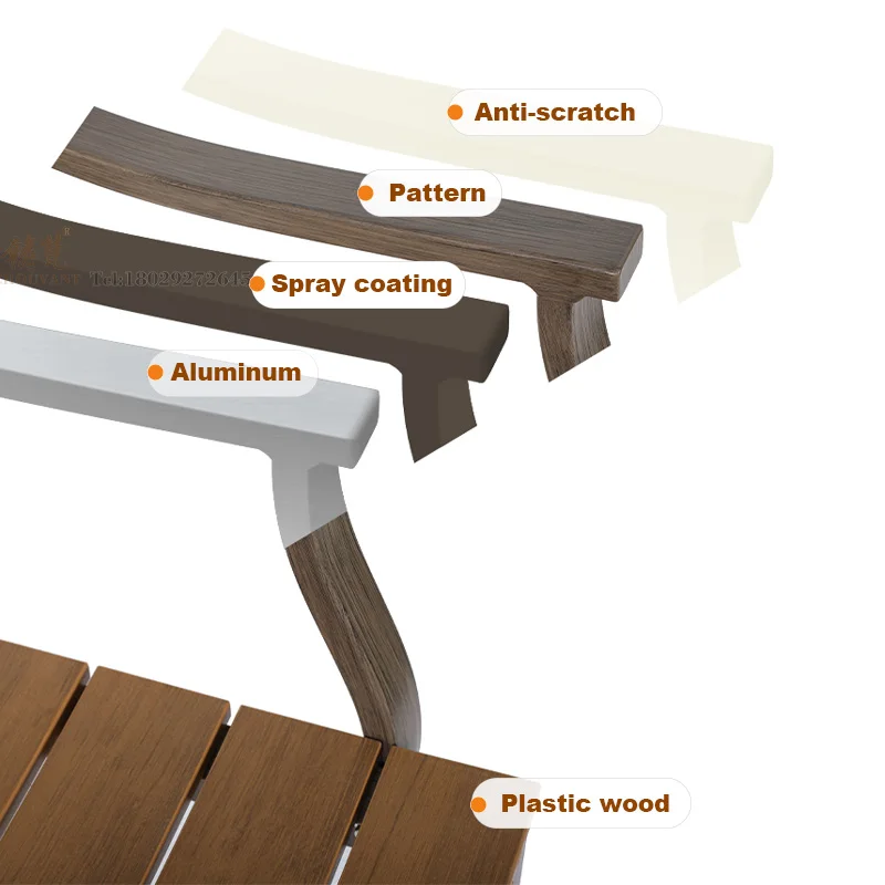 Outdoor Garden Bar Stool Restaurant Plastic Wood Furniture Set Terrace Bistro 2+1 Teak Colored bar Table bar Chairs
