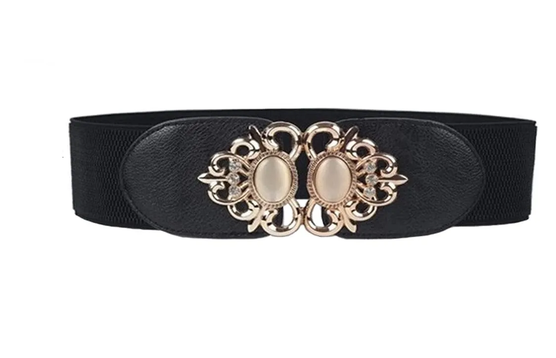 Womens Vintage Wide Elastic Stretch Waist Belt For Dresses Z361