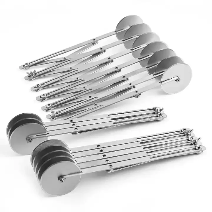 BP04 Easy Manual Operation Multi-Wheel Pastry Cutter for Fondant Cake Decorating Roller Knife Folding 7 Blade Baking Tools
