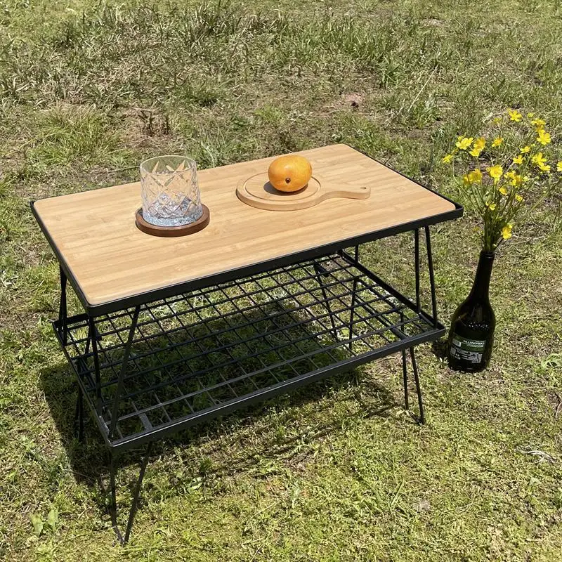Outdoor Mini Folding Iron Mesh Table Portable Barbecue Rack Rack Folding Travel Mesh Table For BBQ