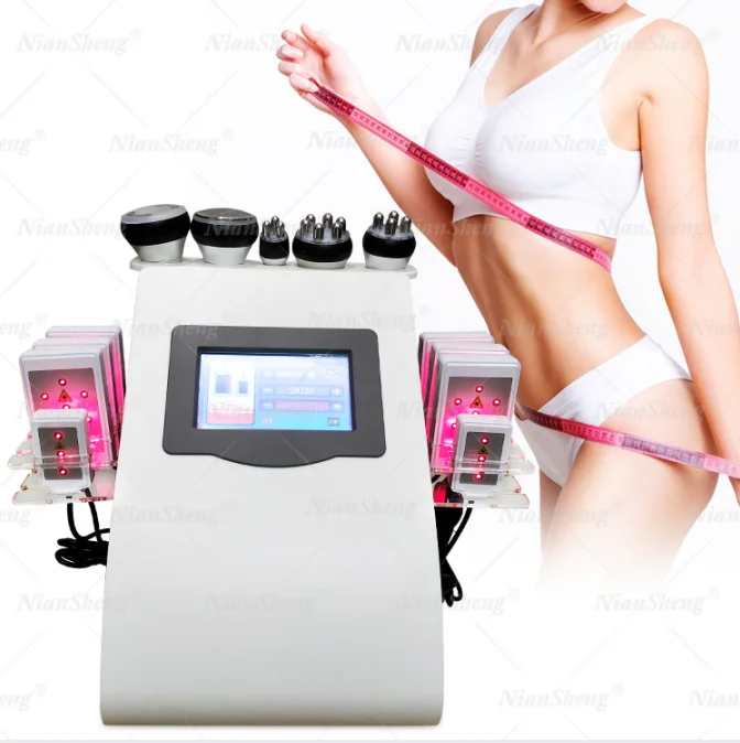 factory price 40K Vacuum Cavitation system 6 in 1 Lipolaser Beauty Rf Body Slimming Ultrasound  Machine