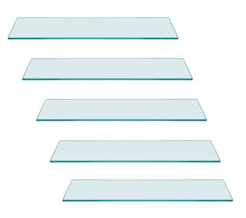 Slat wall display glass shelf tempered glass shelves with polished edges