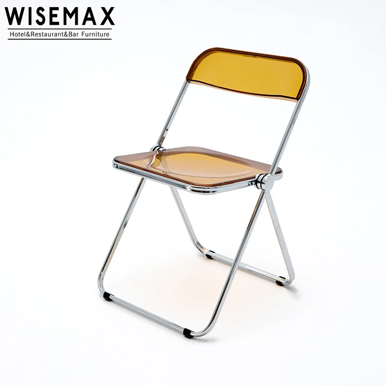 WISEMAX FURNITURE Wholesale cheap modern clear acrylic PC plastic folding dinning chairs for party wedding rental use