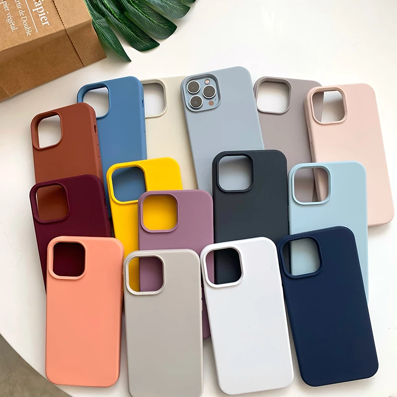 Silicone Phone Case For Apple Iphone 11 12 13 Pro Max Mini 7 8 6S Plus Xr X Xs Max 5 Se Shockproof Case Cover Factory Wholesale