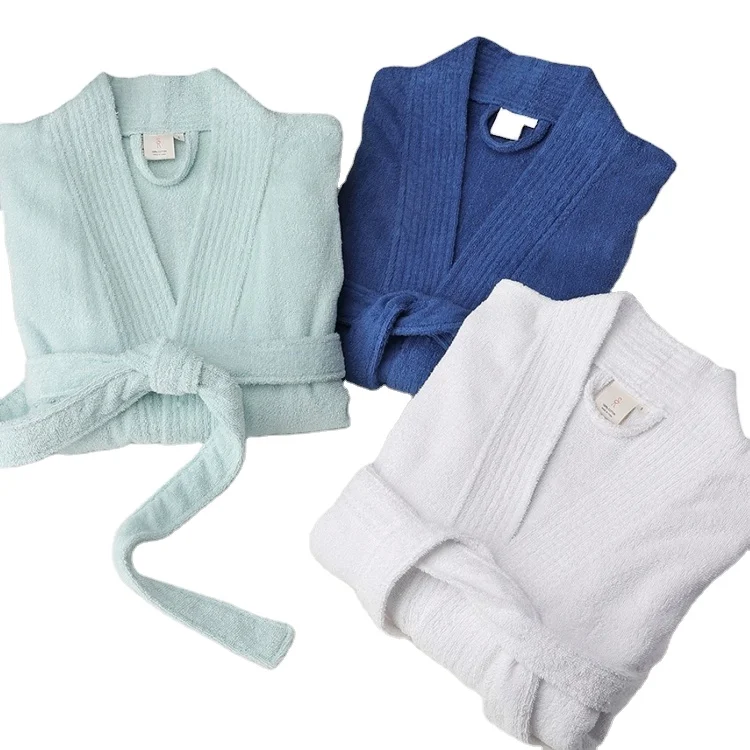 100% cotton plus size towel bathrobe set kimono pattern/shawl collar hotel spa cotton terry cloth bathrobe