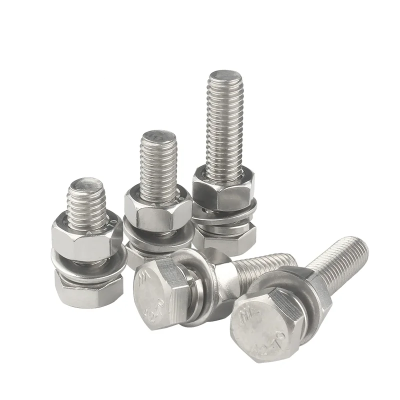 M6 M8 M10 Custom Stainless Steel Hexagon Ss 304 Nut and Bolts Sets Hex Head Bolt and Nut Manufacturers Hardware Fastener