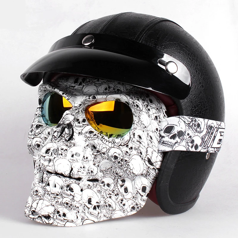 Cool Motorcycle Goggles Mask Skull Moto Face Mask WindProof Motocross Goggles Racing MX Protective Ghost Goggles Mask