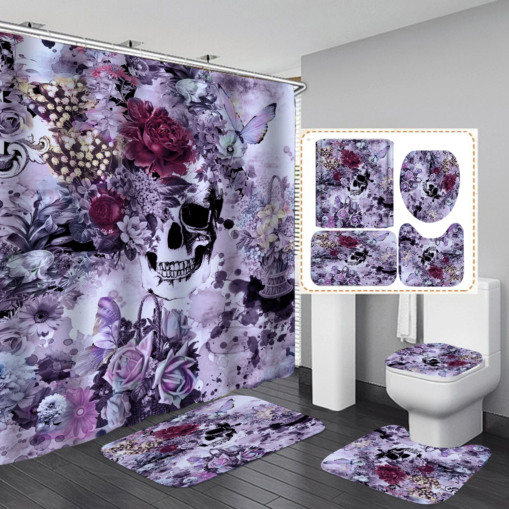 Wholesale Custom colorful 3D printed designer polyester shower curtain waterproof for bathroom