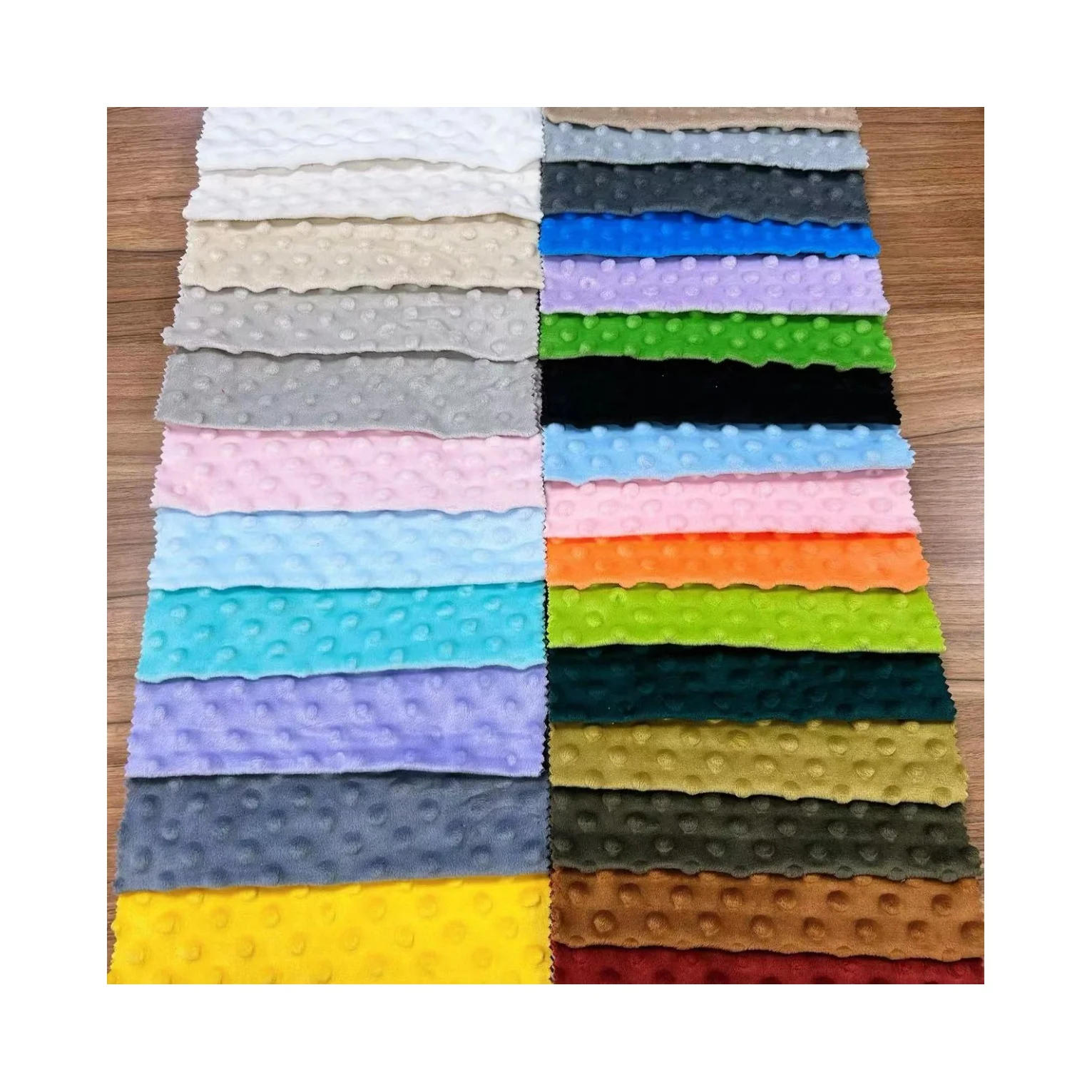 100% polyester Super Soft Baby blanket plush toys fabric minky dot fabric for cushion, minky blanket