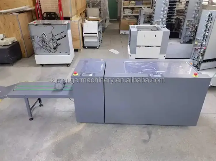 Automatic 6 bins paper collating stitching and folding system booklet maker trimming machine price