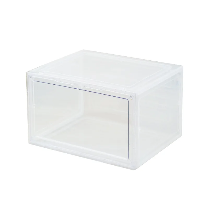 Transparent Shoe Box Side Opening Storage Dust-Proof With Magnetic Goalball Shoe Box Flip Anti-Oxidation Finishing Box