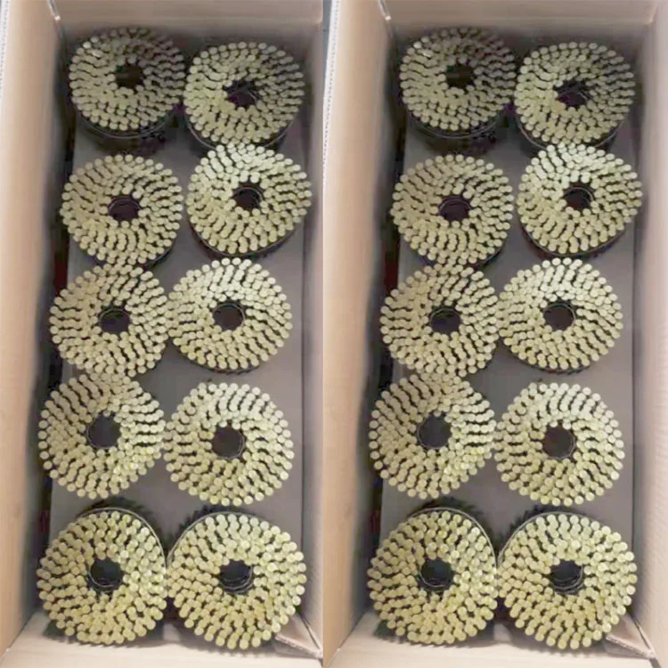 yellow painted 2*0.99inch  coil nail