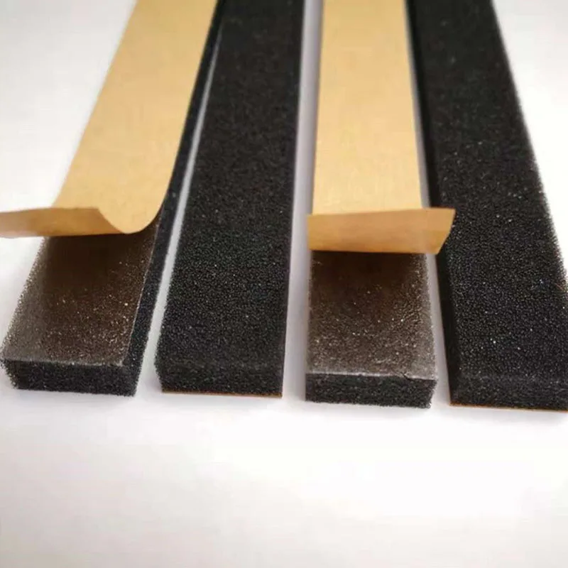 5mm 10mm 15mm Width White Black Strong Bonding Double Sided Or Single Sided Self Adhesive Pe Eva Foam Sponge Seal Tape Roll