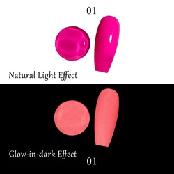 OEM ODM gel polish manufacturer luminous gel polish glow in the dark semi-permanant magenta pink blue yellow