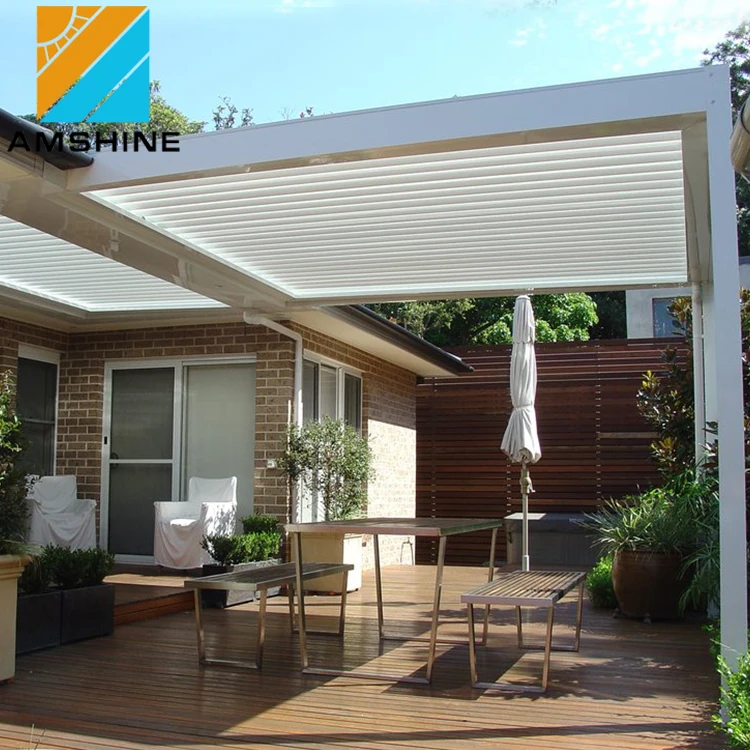 Garden free standing waterproof modern bioclimatique aluminum gazebo outdoor pergola automatic