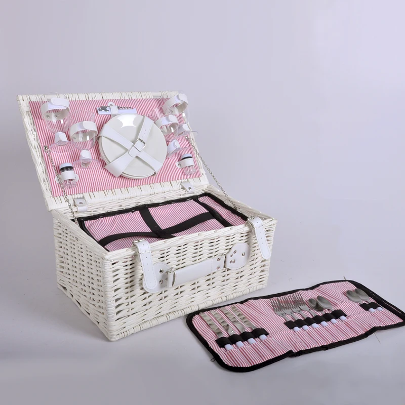 Wicker Rattan Custom Vintage Small Rurality Hamper With Lid And Handle Rectangular Woven Bamboo Picnic Basket