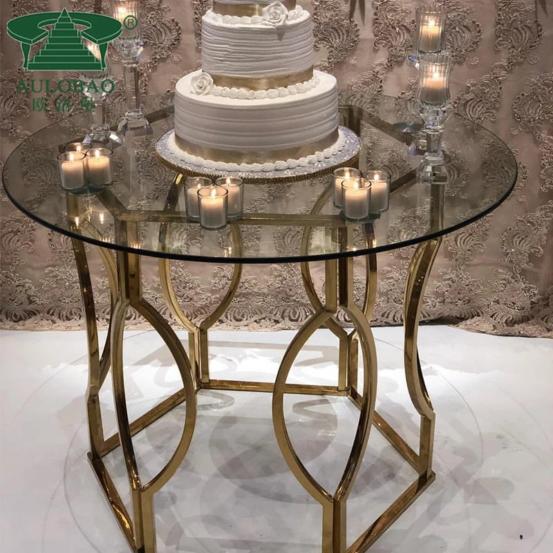 Unique round dining table with rotating centre golden base glass top dining table