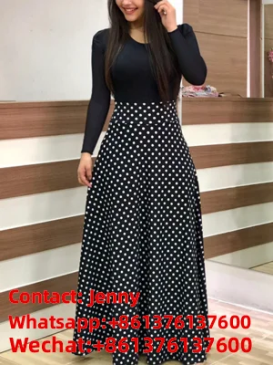 Custom Ecoparty Autumn Women Dress Female Fashion Long Sleeve Floral Print Long Maxi Dress Ladies Casual Ankle-Length Vestido