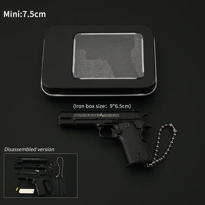 Gun Pistol Realistic 1911 Gun Keychain Metal Pistol Model Mini Shaped Keychain Metal Toy Gun Pistol