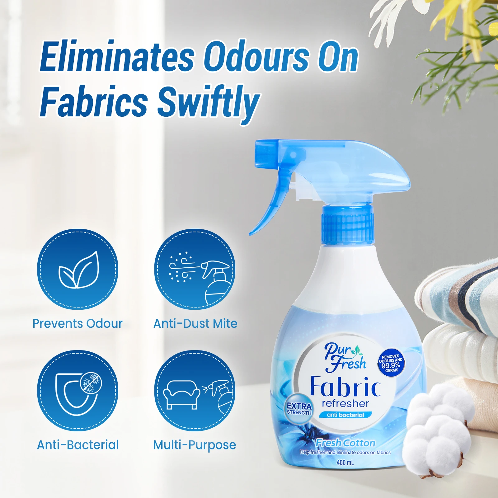 400ml Household Cleaning Cloth Perfume Laundry Fabric Sprays Air Deodorant Clothing Fragrance Without Skin Contact