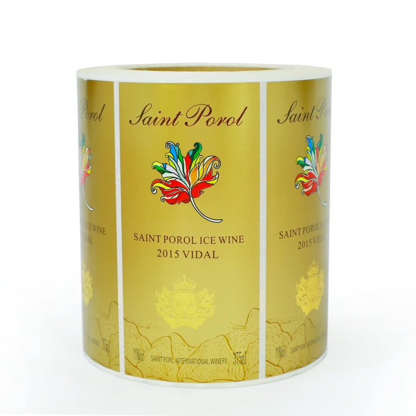 High quality private custom machine printing design wine bottle vinyl labels sticker