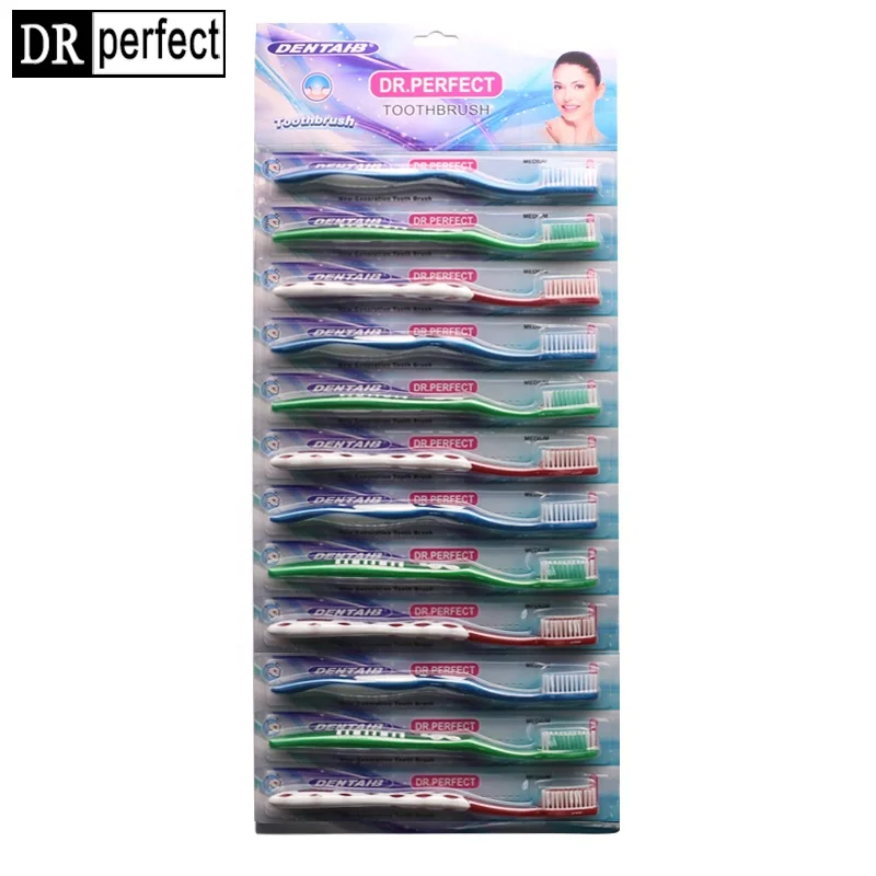 Teeth cleaning long handle toothbrush nylon bristles adult toothbrush