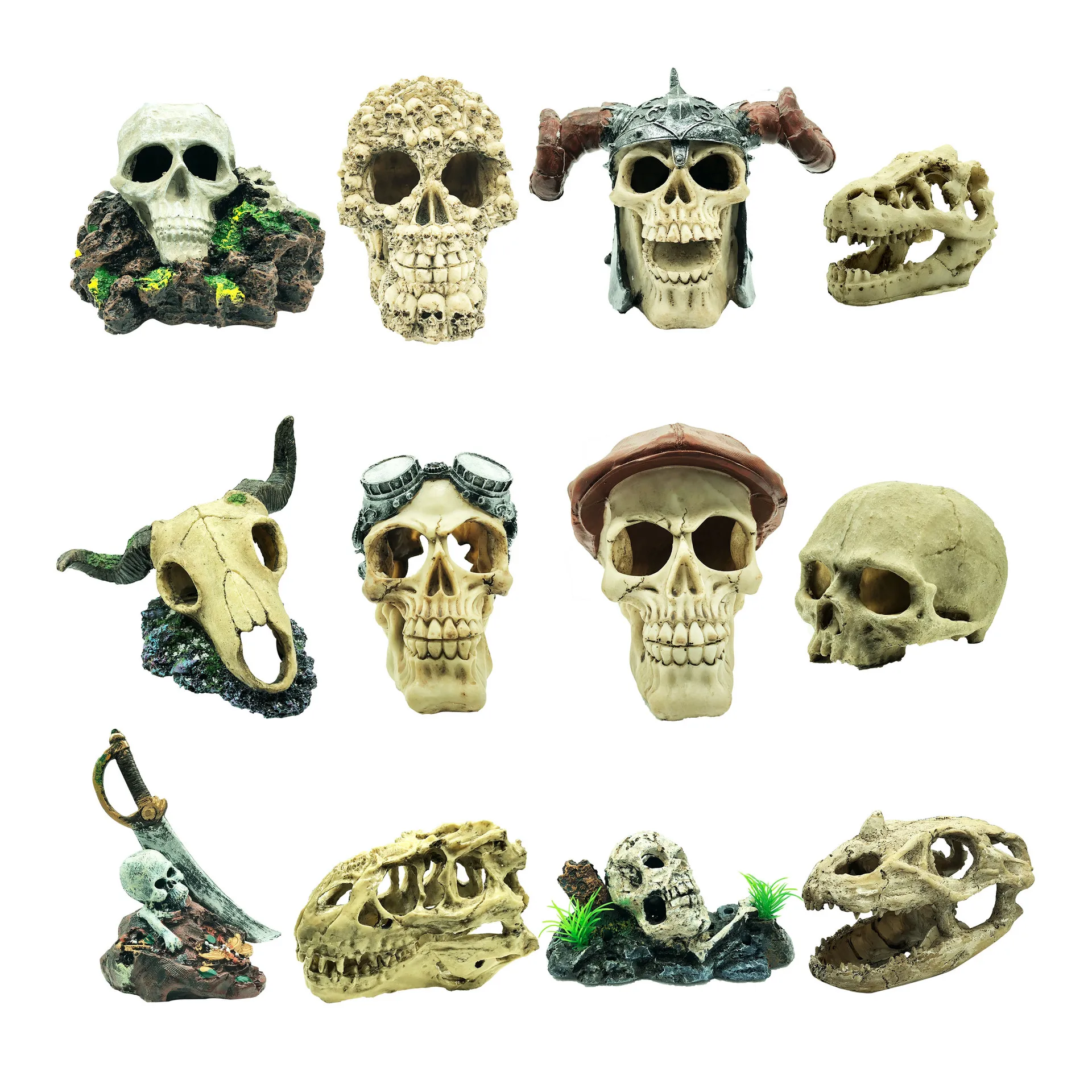 Resin Human Skull Cigar Ashtray With Cover For Scary Halloween Decorations And Decorative Skulls & Skeletons Figurines