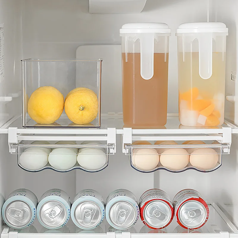 Drawer Type PET Freshness Preservation Food Container Egg Organizer Storage Box for Refrigerator