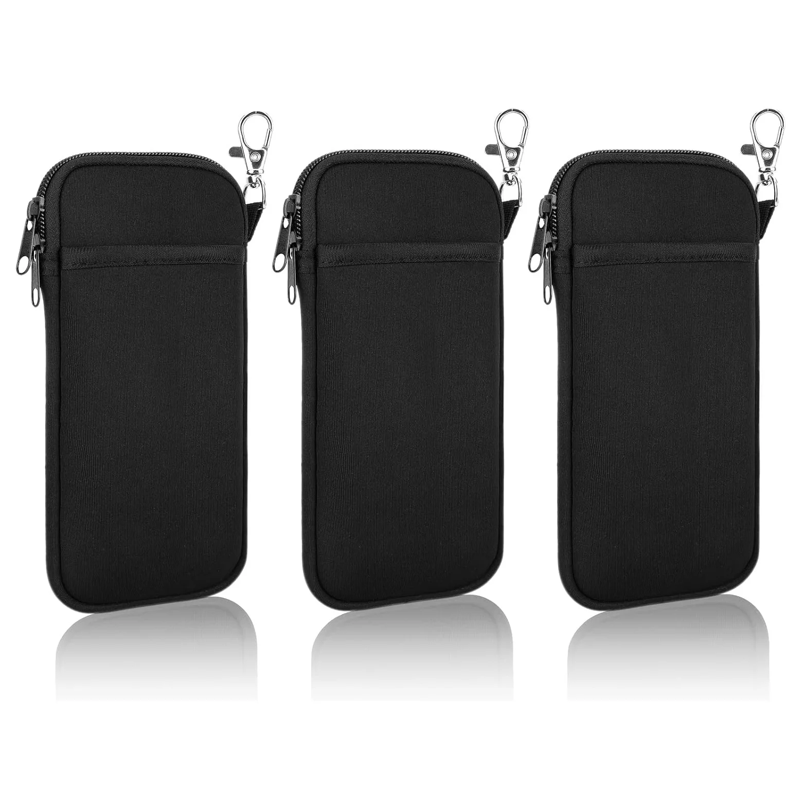 Ультралегкая сумка из неопрена для очков на молнии, Портативная сумка для очков для чтения, сумка на молнии, зажим для ремня, мягкая сумка для очков