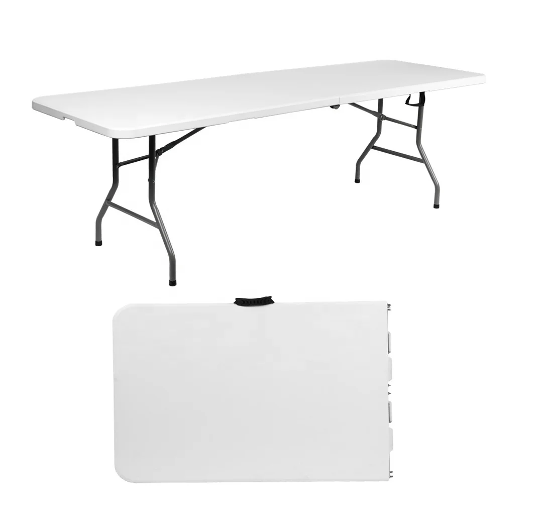 4ft 5ft 6ft 8ft Outdoor Camping White HDPE Rectangular Folding Plastic Table