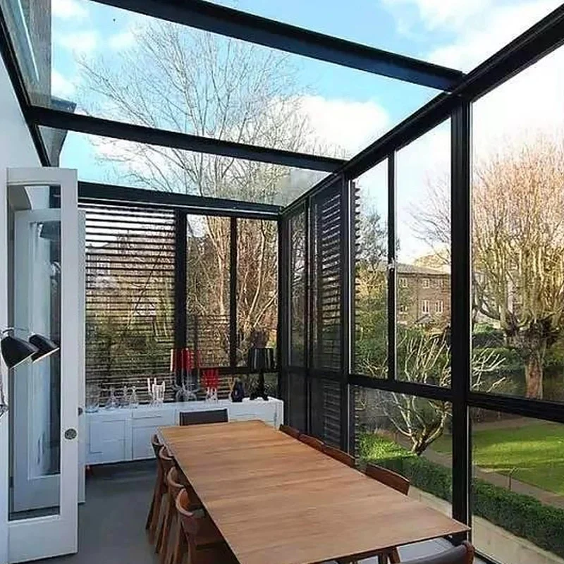 High quality Villa Outdoor Veranda All Season Sunroom Addition Extended Glass Aluminum Garden Conservatory